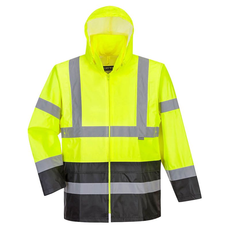 Portwest UH443YBRXL - Hi-Vis Contrast Rain Traffic Jacket, XL
