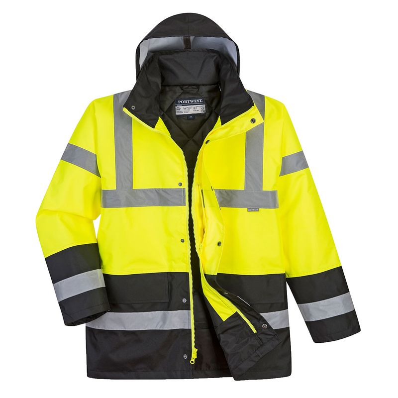 Portwest US466YBRXL - Hi-Vis Contrast Winter Traffic Jacket, XL