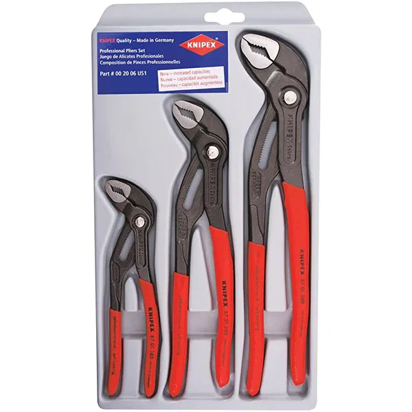 Knipex 002006US1 - COBRA WATER PUMP PLIERS SET 3PC
