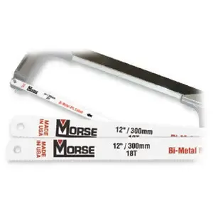 MK Morse HHB1218 - Bi-Metal Hacksaw Blades, Each, 12" x 1/2", 18 TPI