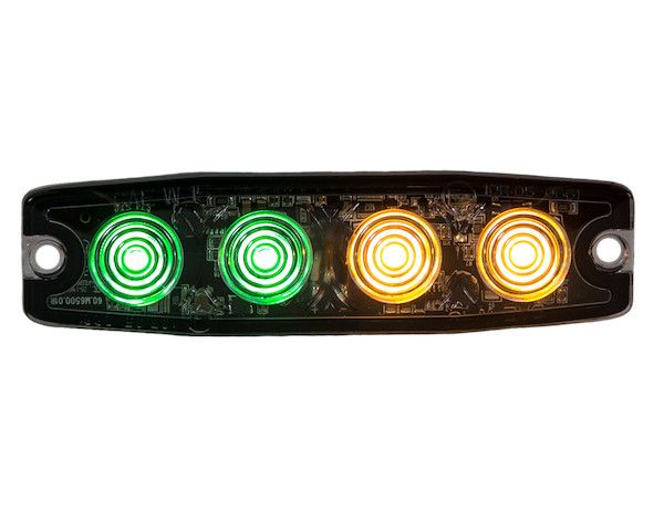 Buyers 8892250 - Strobe Light Ultra Thin 4.5" Amber/Green