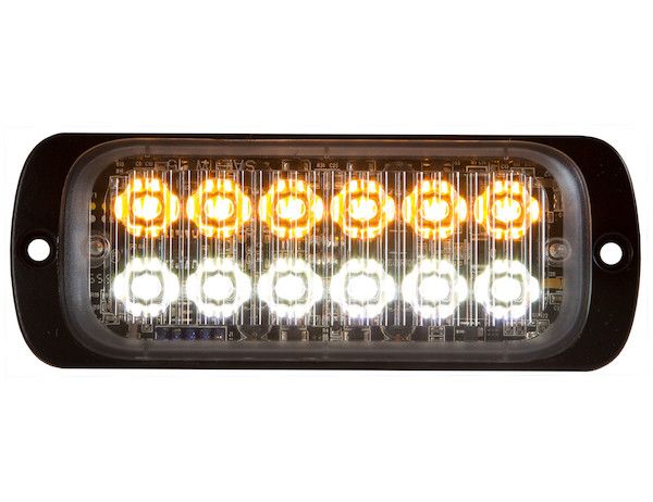 Buyers 8892602 - Thin Dual Row 4.5 Inch Amber/Clear LED Strobe Light