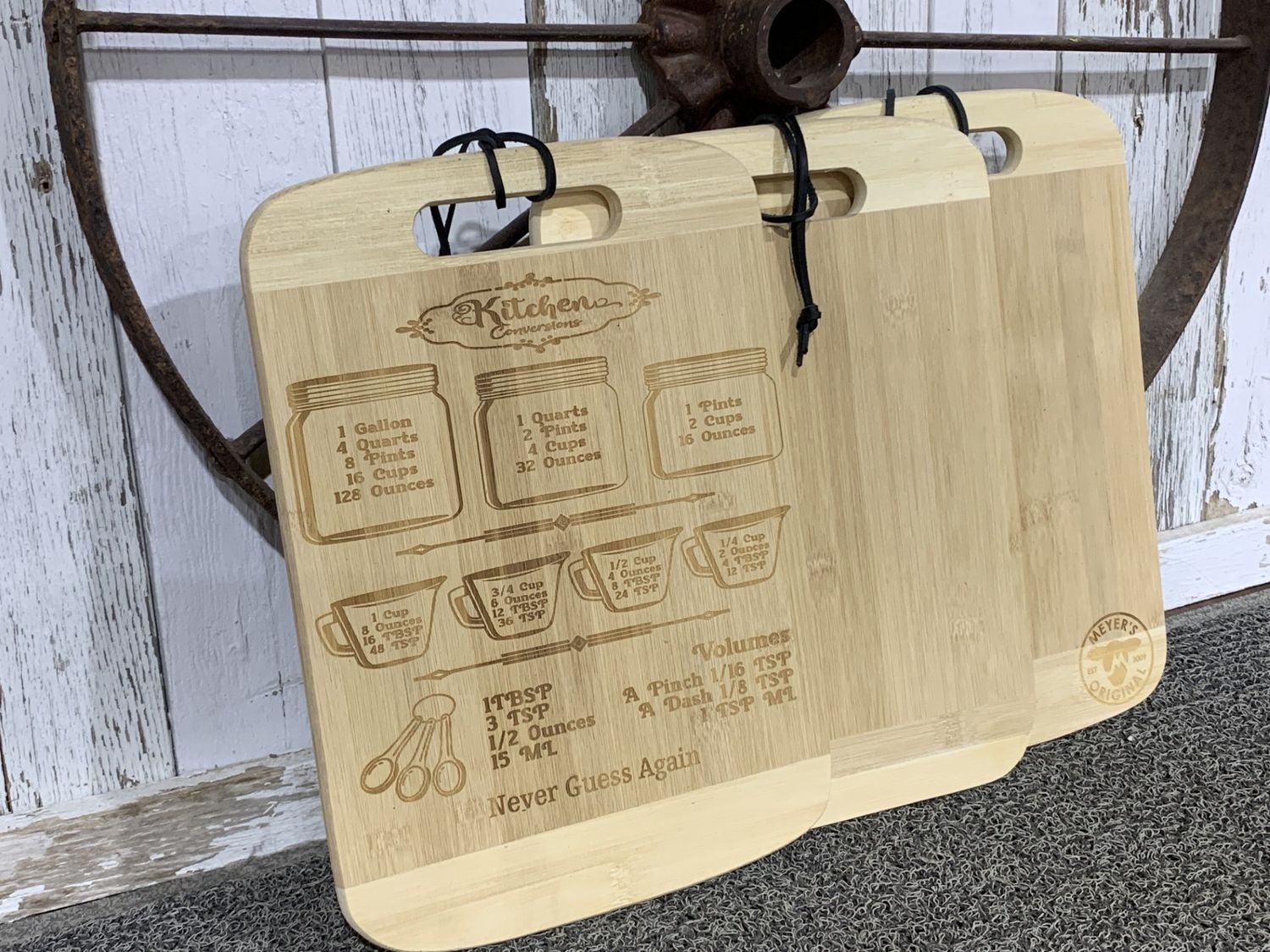 PVC BAMBOO CUTTING BOARD WITH KITCHEN CONVERSIONS