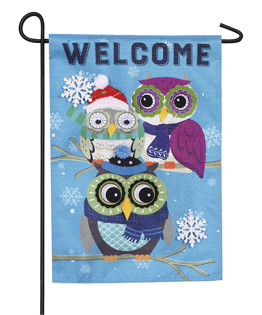 Winter Owls - Garden Flag