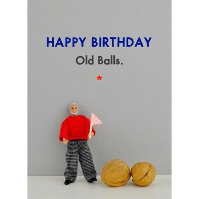 Bold and Bright Old Balls Bday Card