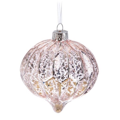 Antiqued Onion Ornament, Pink