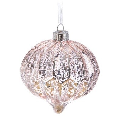 Antiqued Onion Ornament, Pink