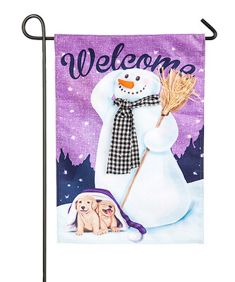 Friendly Snowman&#39;s Welcome - Garden Flag