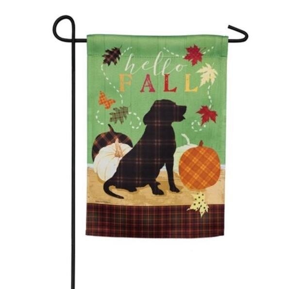 Fall Farmstead Happy Pup - Garden Flag