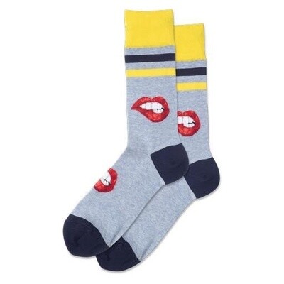 HotSox Ladies Sock, Biting Lips - Blue