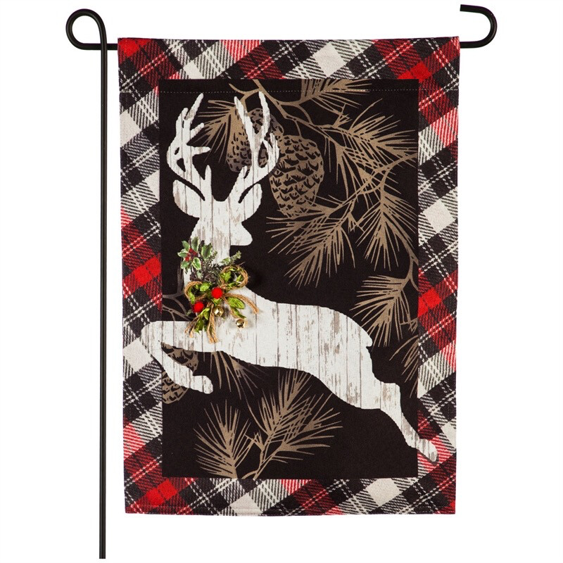 Woodgrain Reindeer - Garden Flag