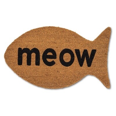 Fish-shaped &quot;Meow&quot; Doormat