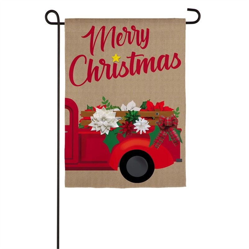 Christmas Flower Truck - Garden Flag