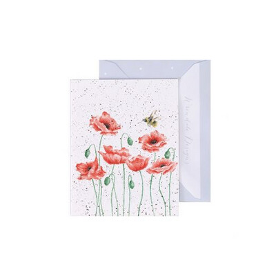 Wrendale Card Poppies And Bee