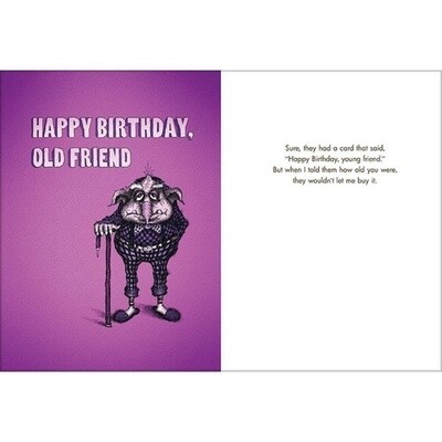 Bald Guy Happy Birthday, Old Friend Card