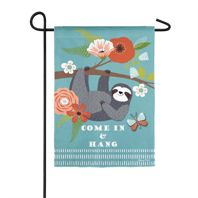 Come In and Hang Sloth - Garden Flag