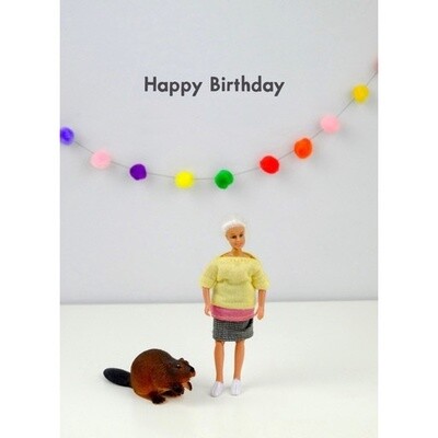 Bold and Bright Birthday Beaver Card