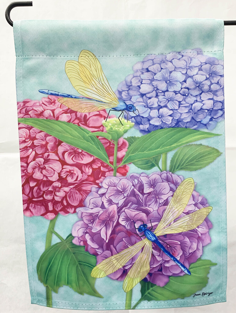 Hydrangea Dragonflies - Garden Flag