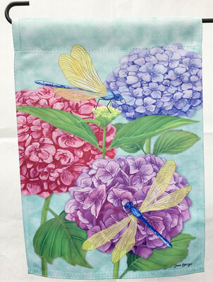 Hydrangea Dragonflies - Garden Flag