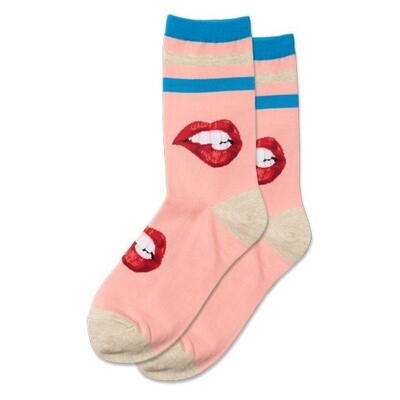 HotSox Ladies Sock, Biting Lips - Blush