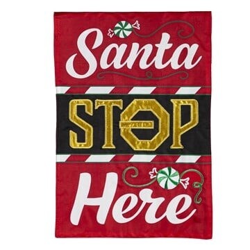 Classic Santa Stop Here - Garden Flag