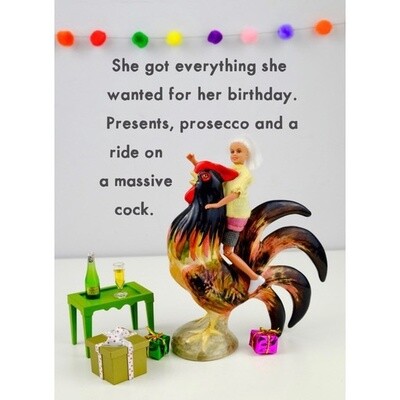 Bold and Bright Prosecco C*ck Ride Card