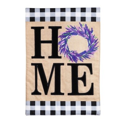 HOME Lavender Wreath - Garden Flag