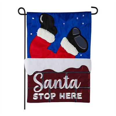 Santa Stops Here - Garden Flag