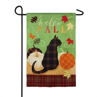 Fall Farmstead Cozy Kitty - Garden Flag