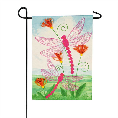 Dragonflies Quilled Look - Garden Flag