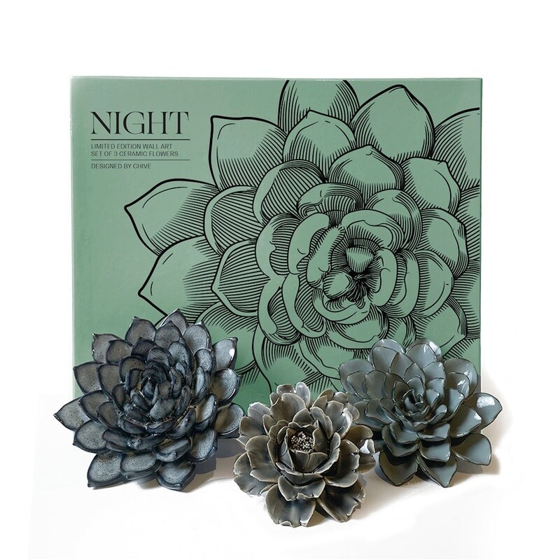 Ceramic Flowers Set, Night