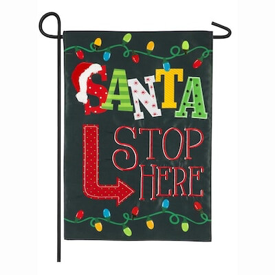 Santa Stop Here - Garden Flag