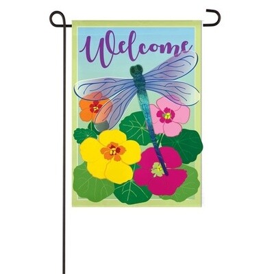 Dragonfly Welcome - Garden Flag