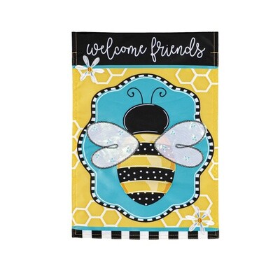 Bee Welcome Friends Garden Flag