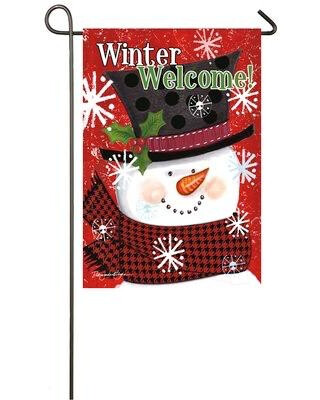Winter Welcome Snowman - Garden Flag