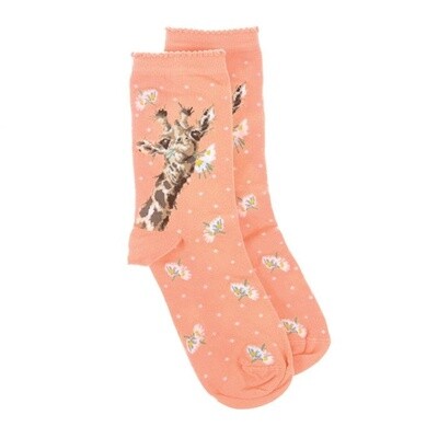 Wrendale Socks, Flowers Giraffe