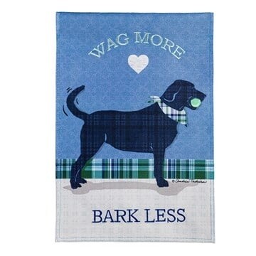 Wag More, Bark Less Garden Flag