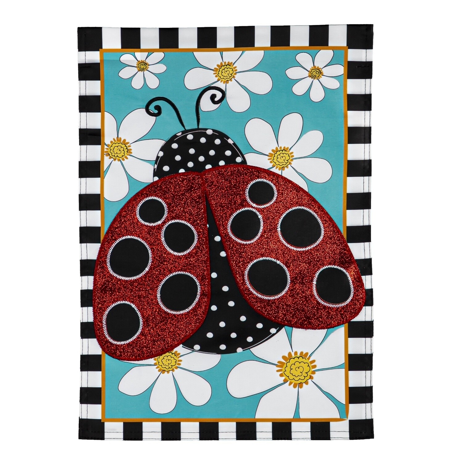 Ladybug &amp; Daisies Garden Flag