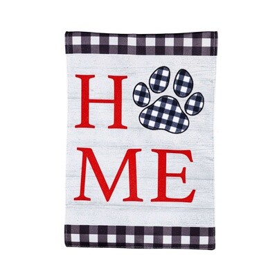 HOME Pawprint Garden Flag
