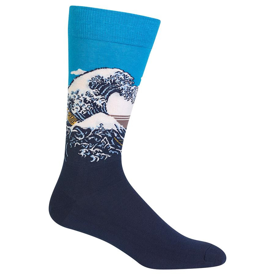 HotSox Mens Sock, Great Wave