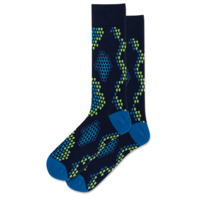 HotSox Mens Sock, Snake Skin Blue