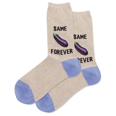 HotSox Ladies Sock, Same Eggplant Forever