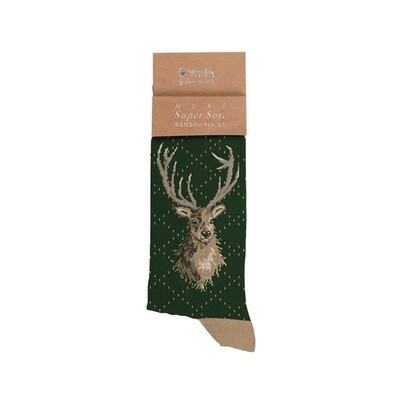 Wrendale Mens Socks, Portrait of a Stag