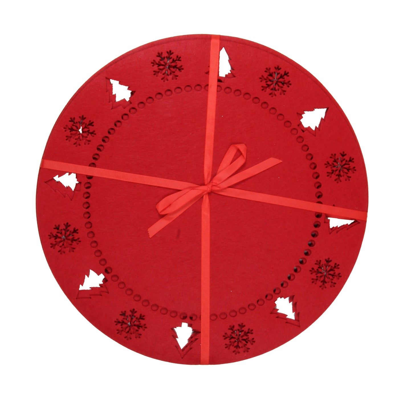 Winter Felt Placemats Set of 4, Colour: Red