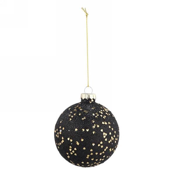 Black Glitter Ball w/ Gold Ornament
