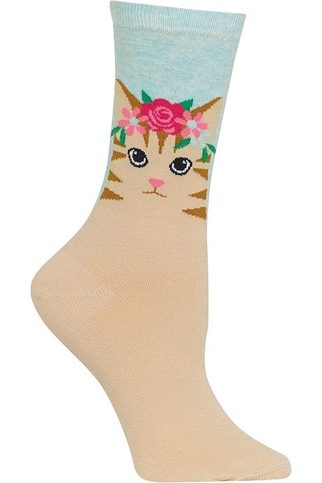 HotSox Ladies Sock, Cat Flower Crown