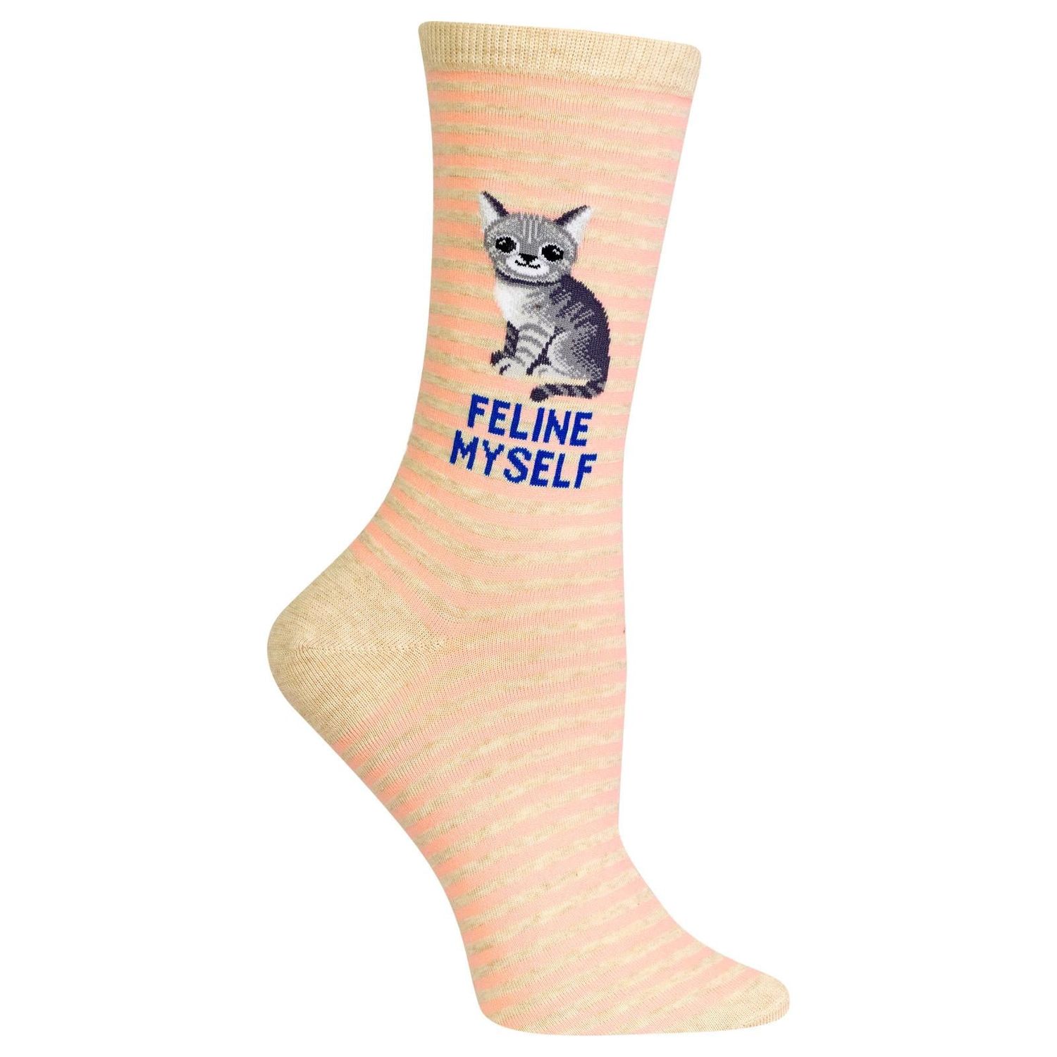 HotSox Ladies Sock, Feline Myself Peach