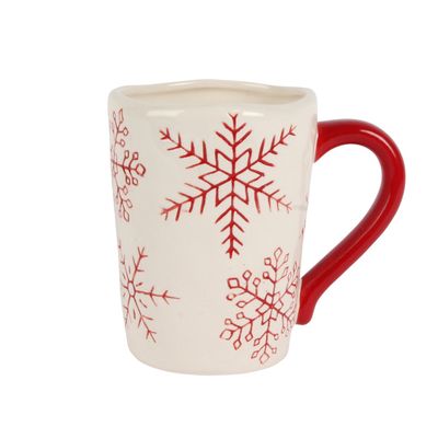 Simple Snowflake Mug, Red