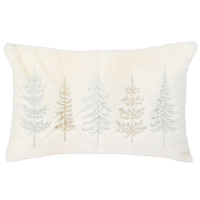 Frosted Metallic Tree Cushion