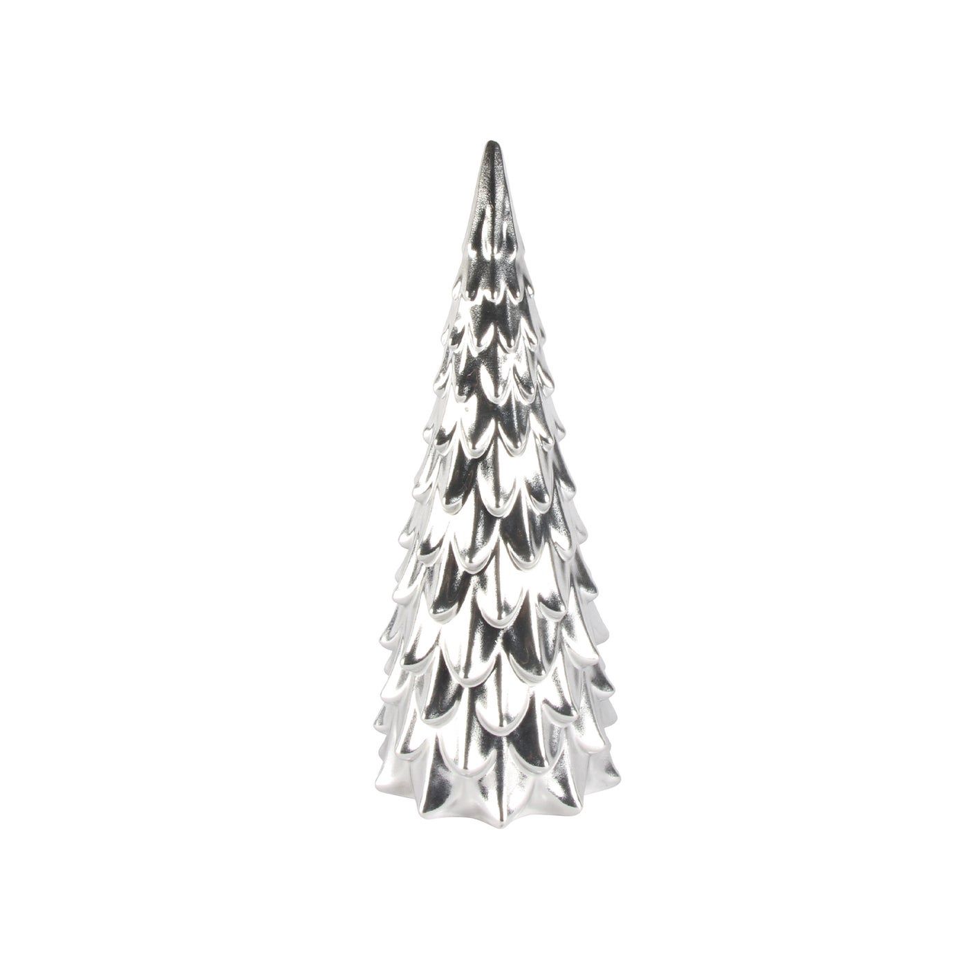Metallic Glazed Tree, Colour: Silver, Size: Large
